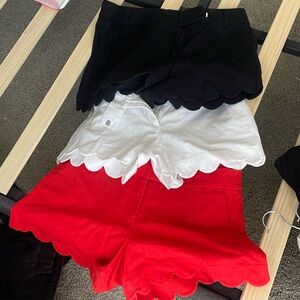 J Crew scalloped linen shorts size 8